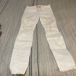 White ripped jeans